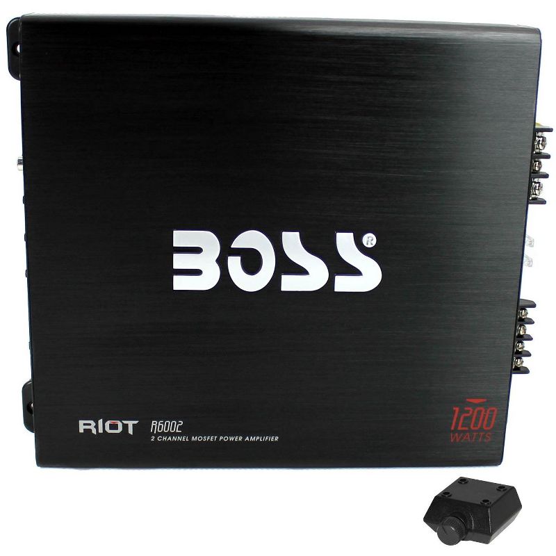 BOSS R6002 1200W 2-Channel MOSFET Power Car Audio Amplifier Amp + Bass Remote