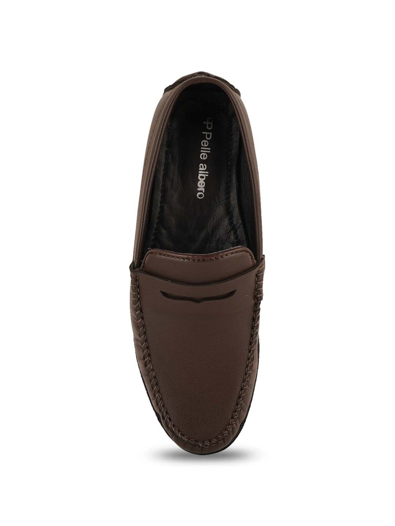 Pelle Albero Men's Coffee Brown Casual Loafers