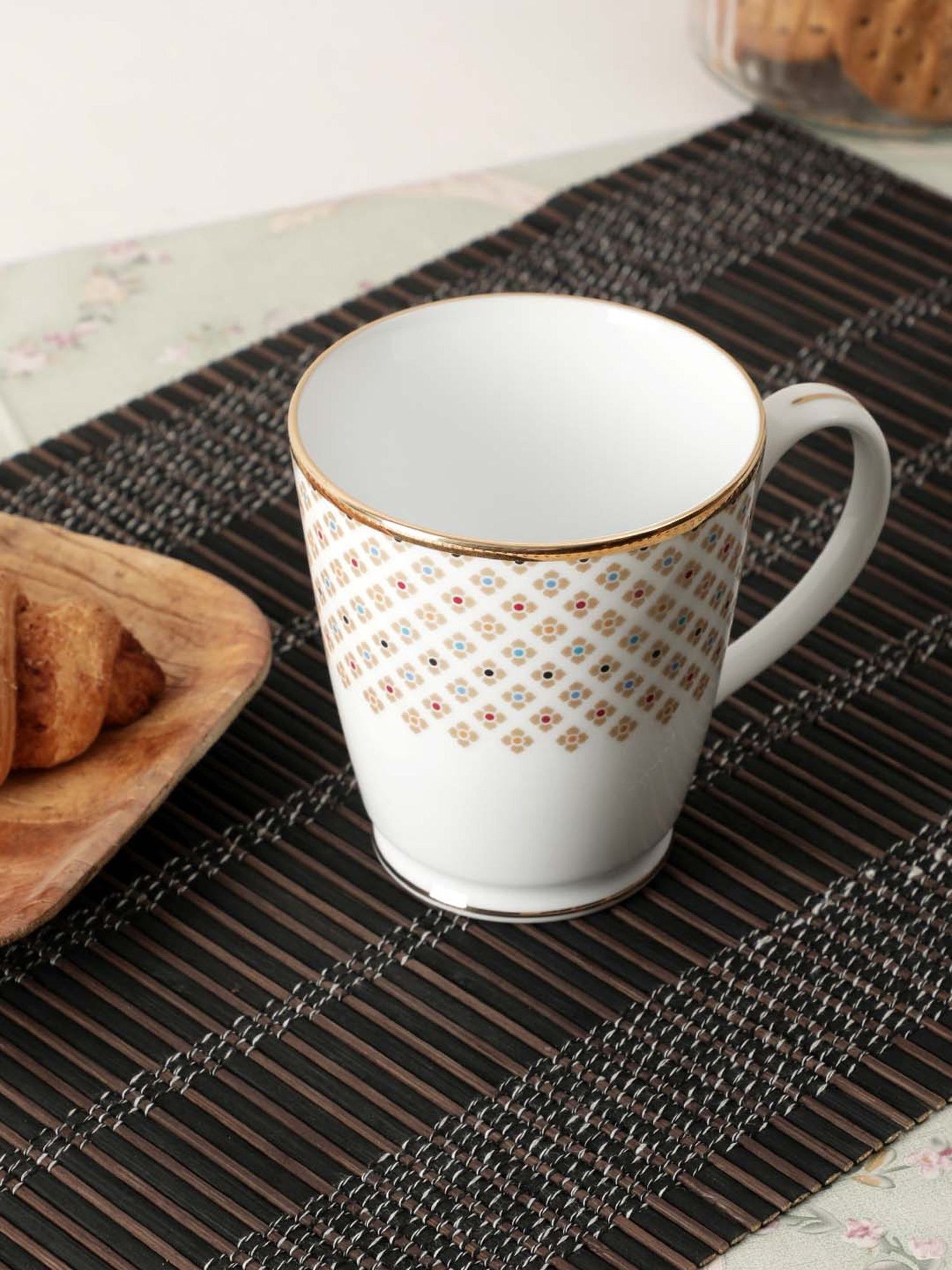 NORITAKE Hearth Multicolor Porcelain PETITE FLEUR Milk Mug (0.37 L) - Set of 1