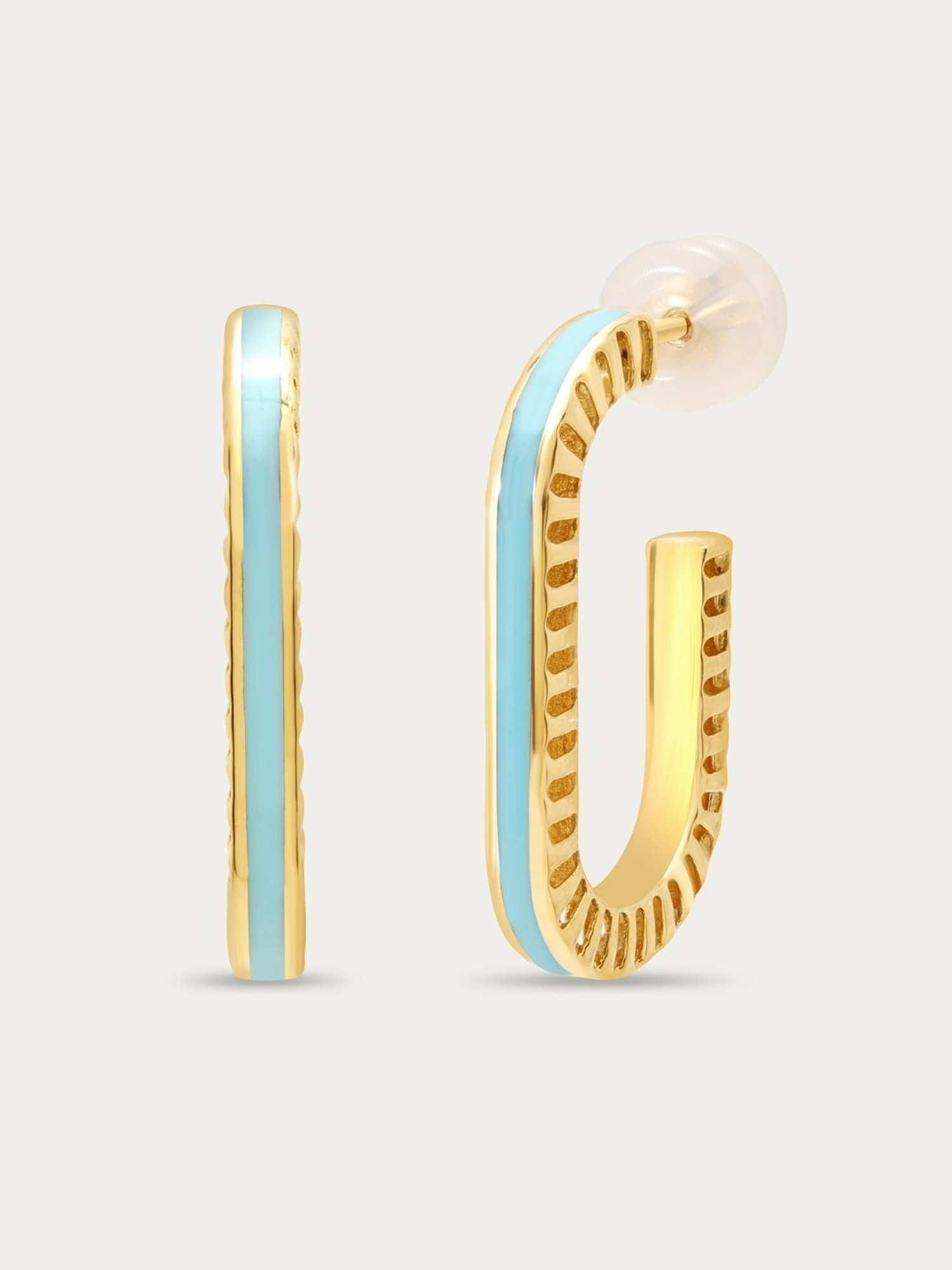 Mia by Tanishq 18k Blue Horizon Yellow Gold Hoop Earrings
