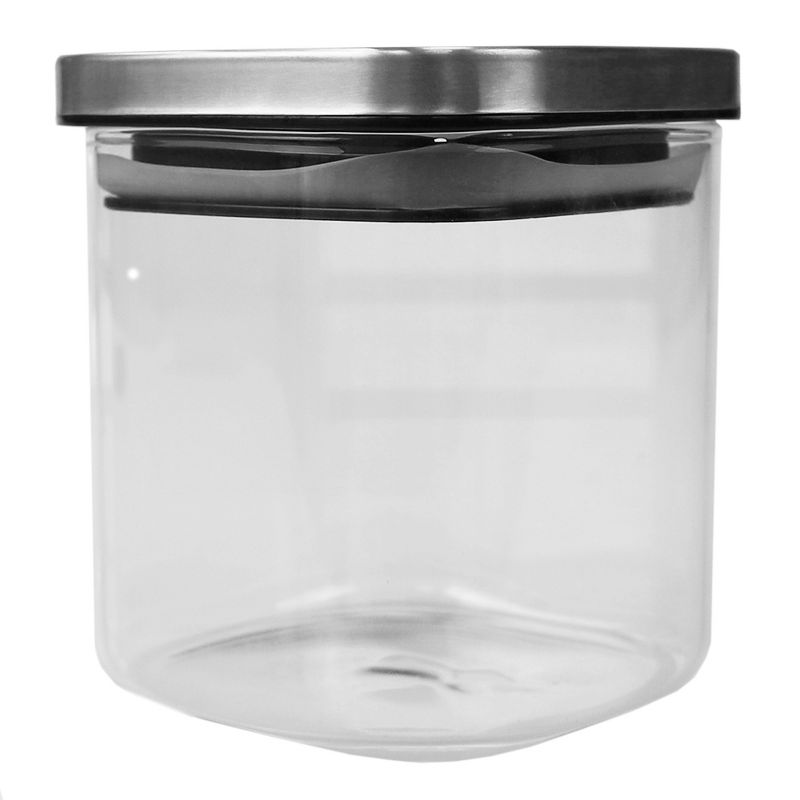Michael Graves Design Small 27 Ounce Square Borosilicate Glass Canister with Stainless Steel Top
