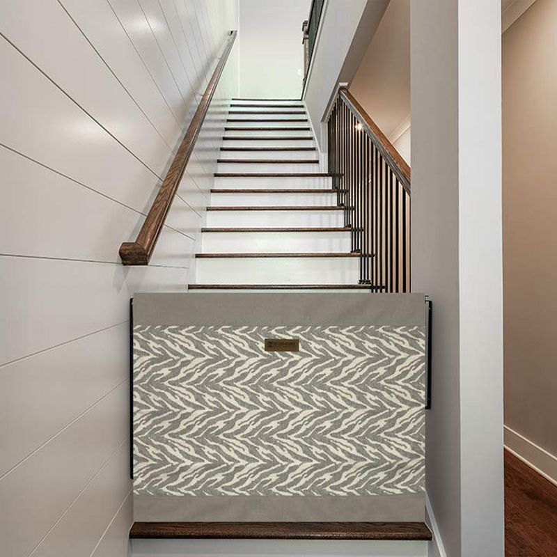The Stair Barrier Regular Wall to Wall Single Panel Swing Gate with Fabric Slipcover Baby and Pet Safety Gate, 27 to 42.5 Inch, Safari Gray