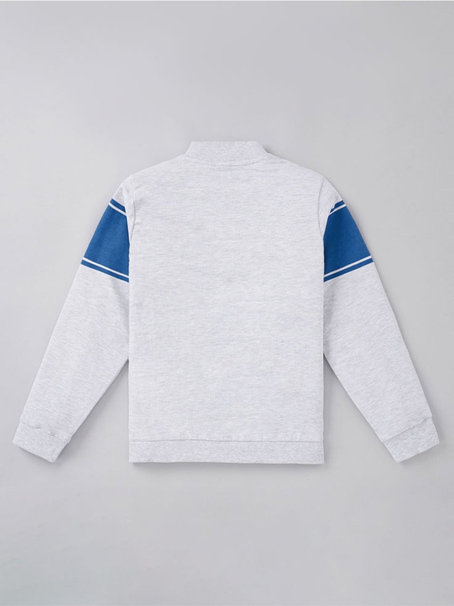 Edheads Kids Grey & Blue Cotton Printed Full Sleeves Sweatshirt