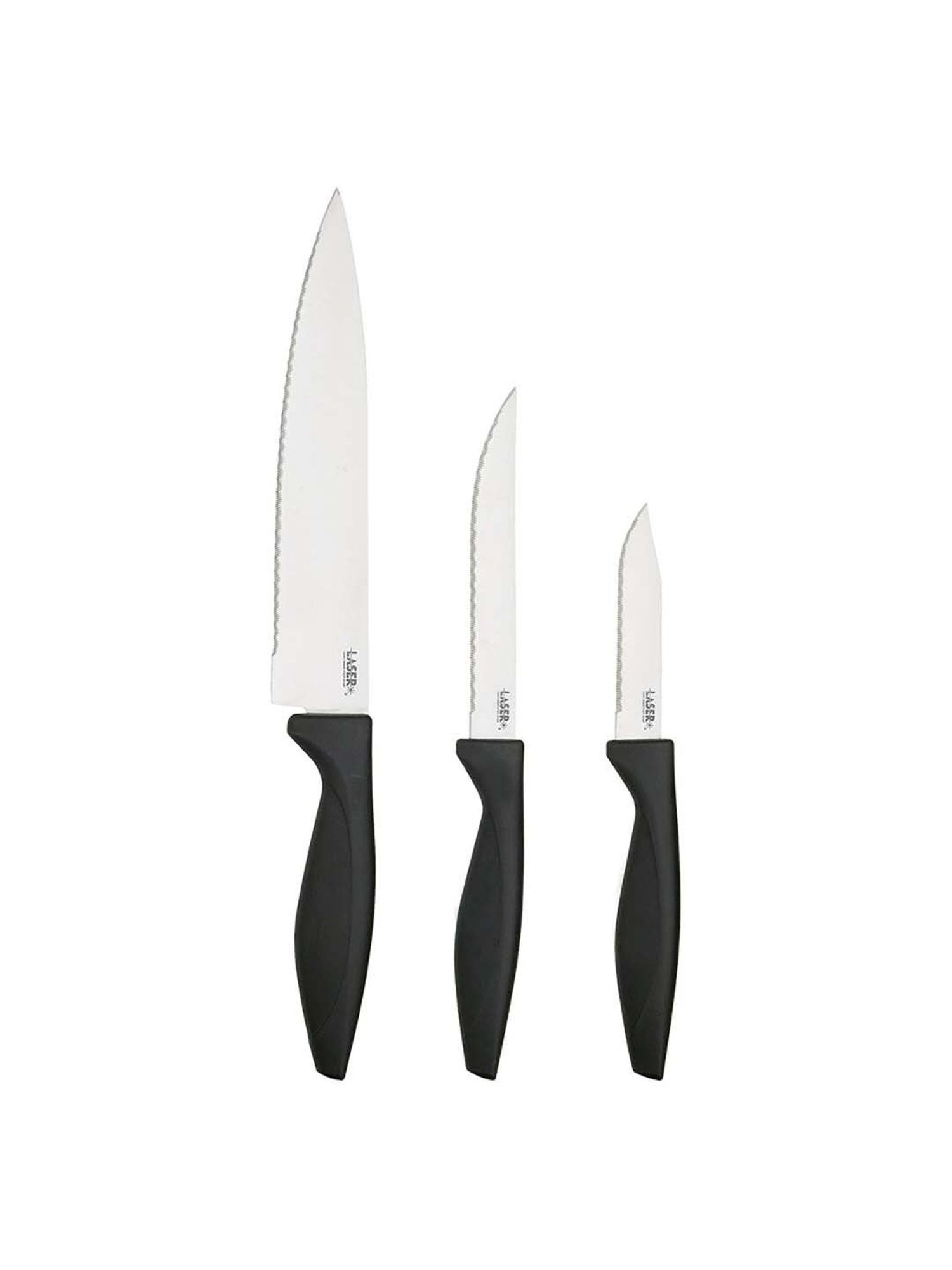 RICHARDSON SHEFFIELD Laser Silver & Black Stainless Steel Cuisine Knife - Set of 1