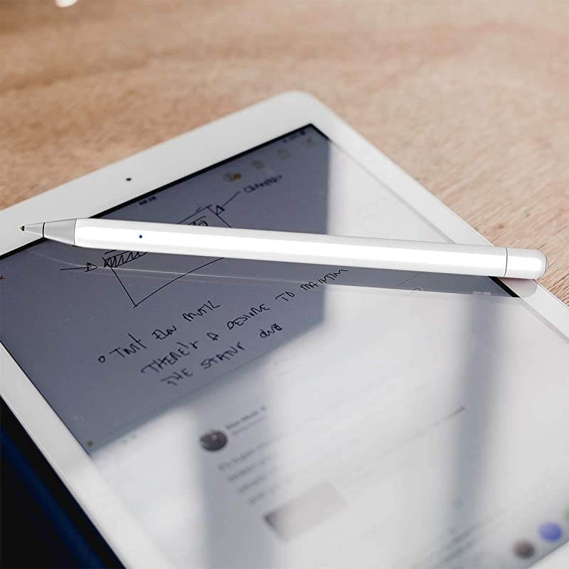 iPad Stylus Stylus for iPhone  Rechargeable Stylus Pen for iPhone and iPad 14mm Fine Tip for Drawing and Writing White