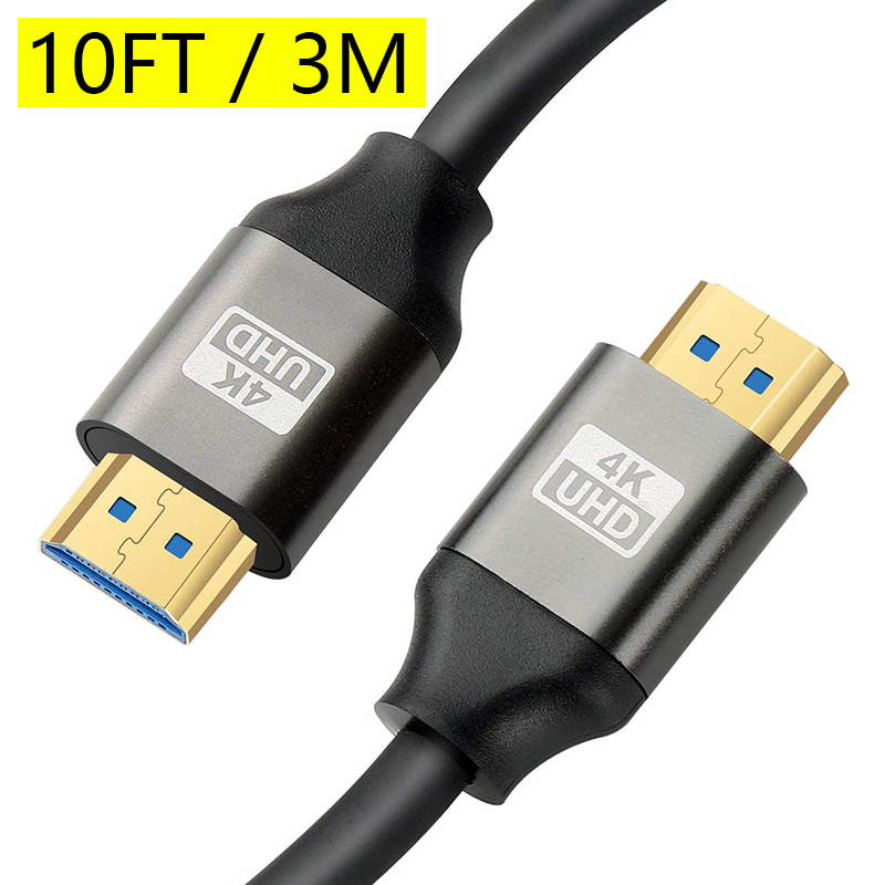 4K HDMI Cable 3M, HDMI 2.0 Cable/lead, Ultra HDMI to HDMI Cord High Speed 18Gbps, 4K @ 60Hz, ARC, Gold-plated for 4K TV/PS4 3D, Ethernet,Video return,UHD 2160p,HD 1080p,21:9,4:4:4, 3 Meter, Grey