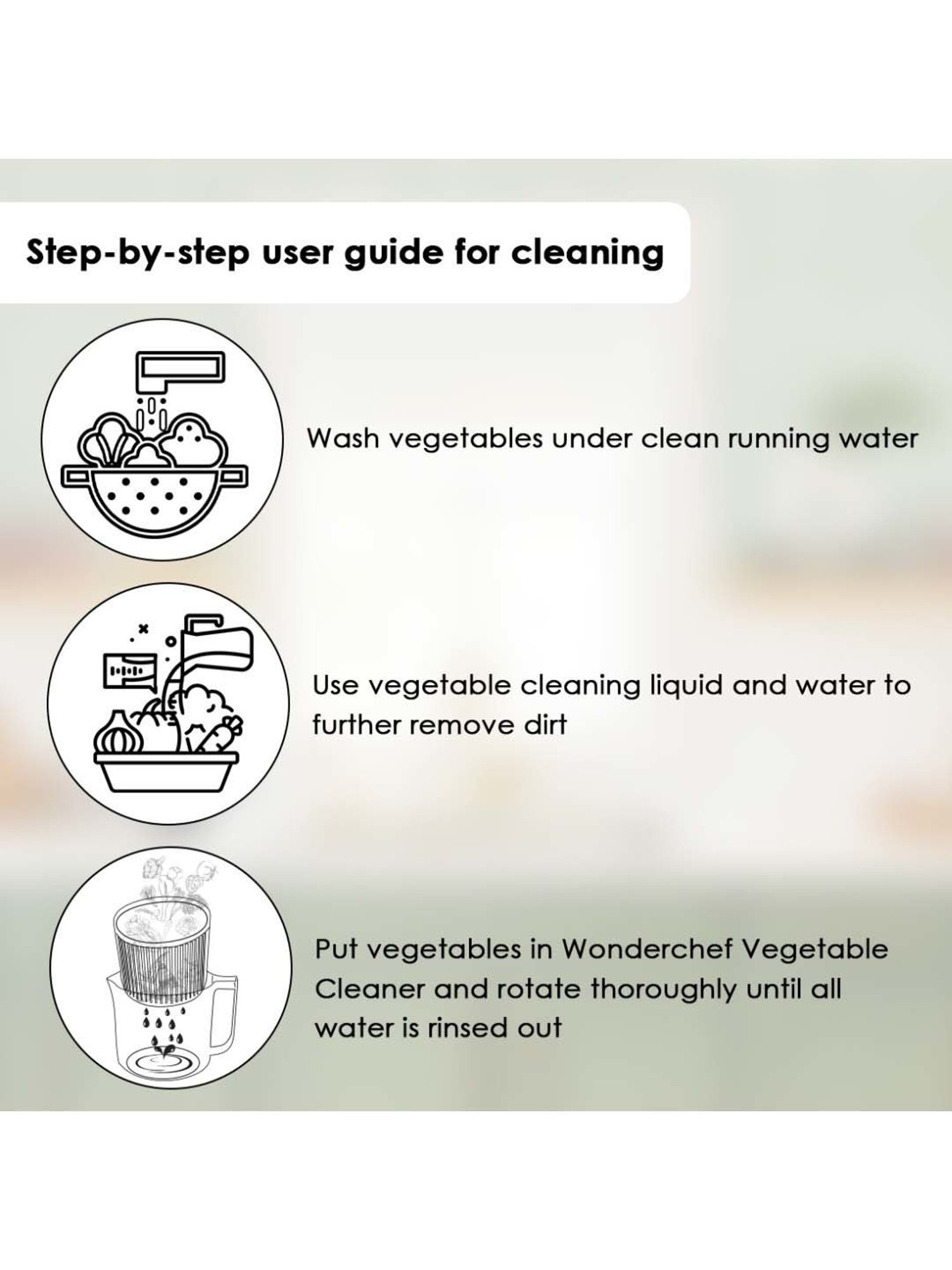 Wonderchef Green & White Vegetable Cleaner and Salad Spinner