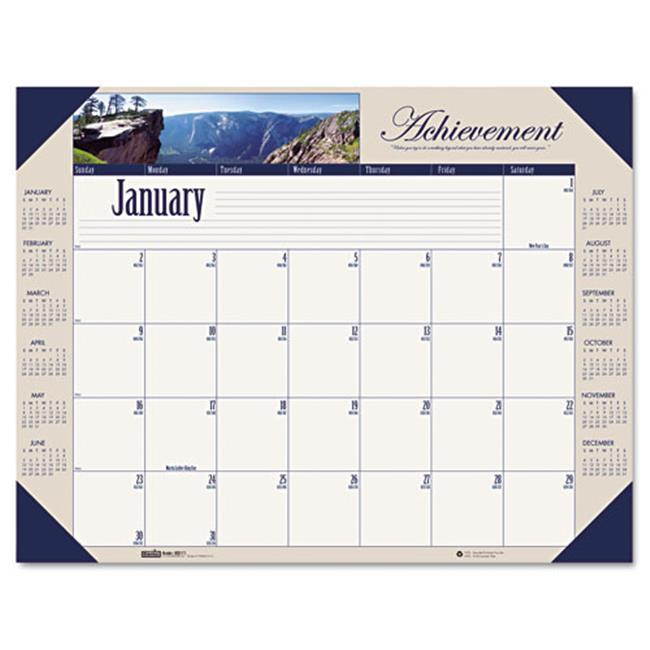 Recycled Motivational Photographic Monthly Desk Pad Calendar, 22 X 17, 2017