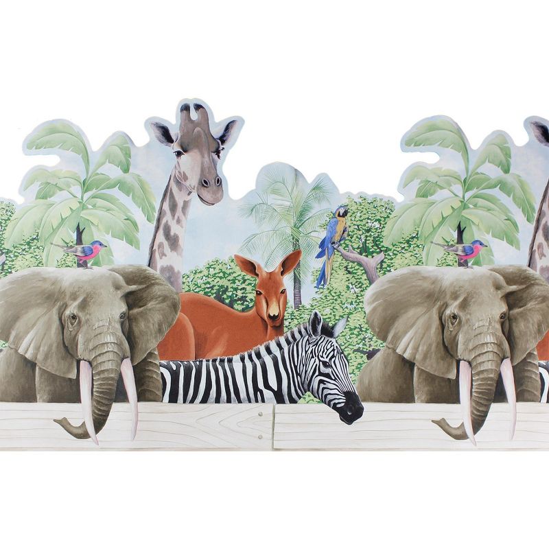 Jungle Animals Prepasted Wall Paper Wide Border Accent - Blue Mountain..