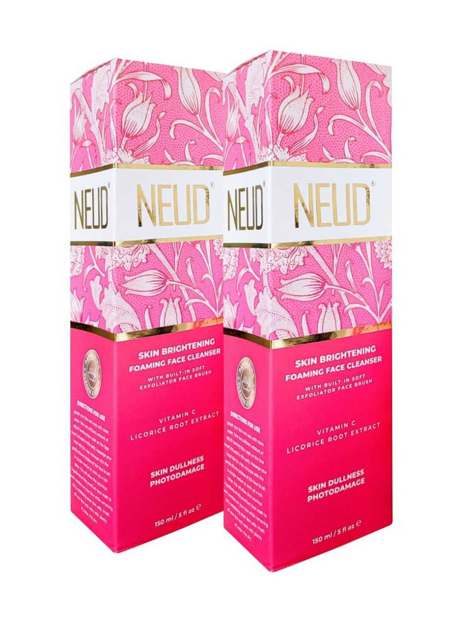 NEUD Skin Brightening Foaming Face Cleanser - 150 ml Each (Pack of 2)