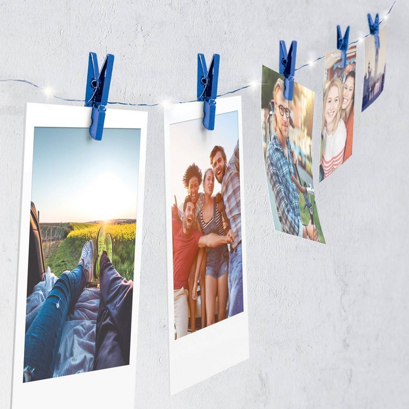 Merkury Firefly Chrome Mini Clip LED String Lights - Blue