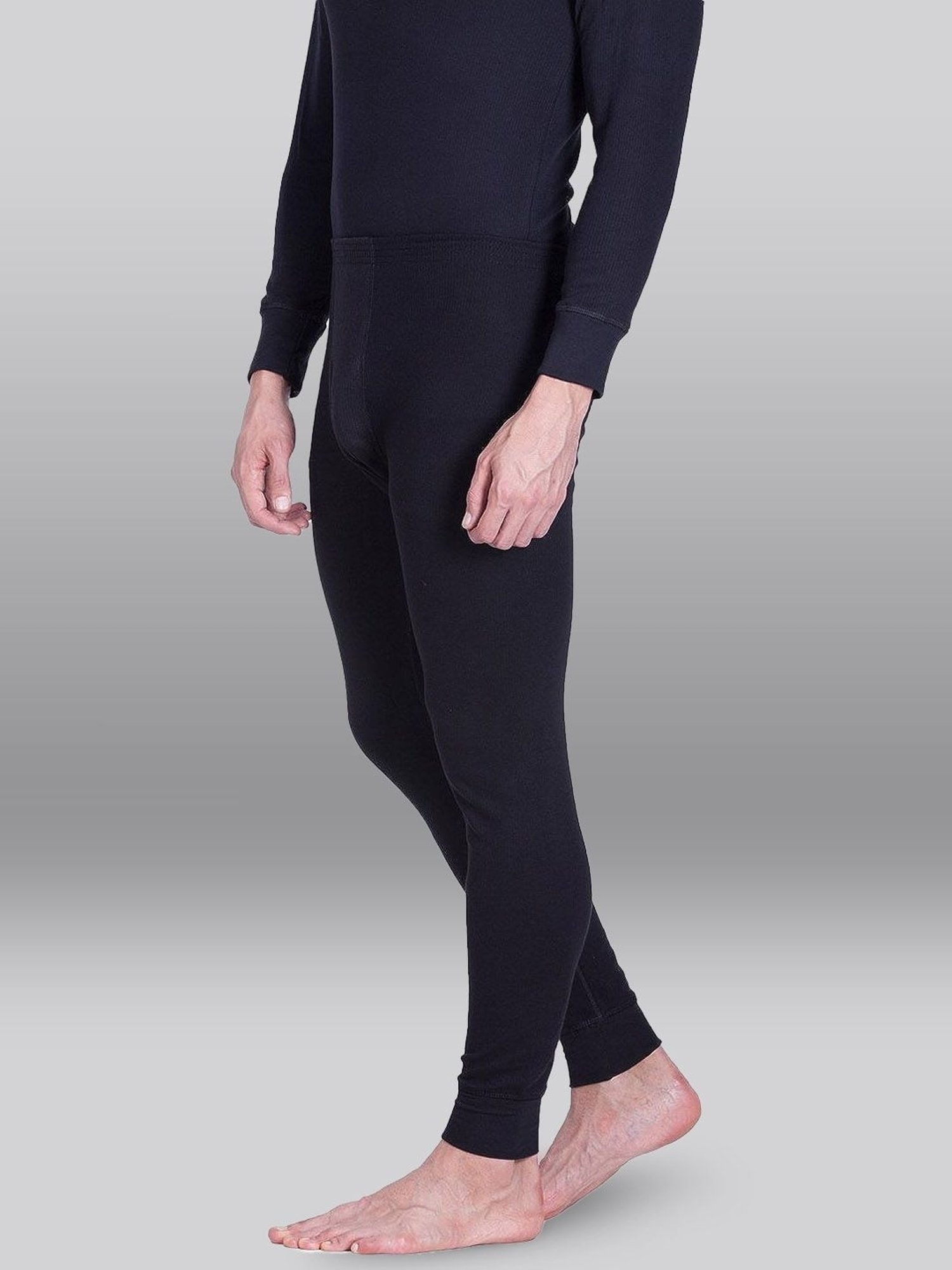 LUX Inferno Black & Blue Skinny Fit Striped Thermal Bottoms - Pack of 2