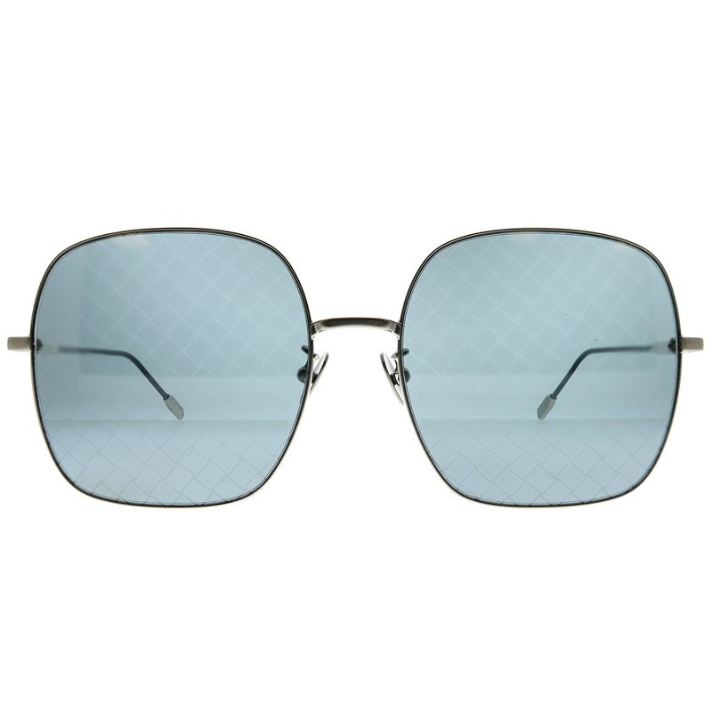 Bottega Veneta Fashion Inspired  002 Womens Square Sunglasses Silver 58mm