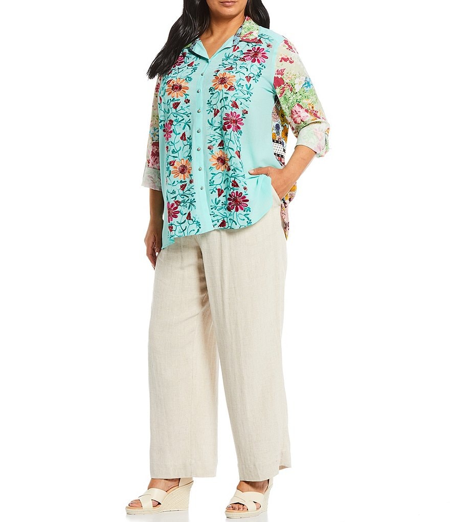 Bryn Walker Plus Size Pira Ponti Sleeveless Jewel Neck Oversized Tank