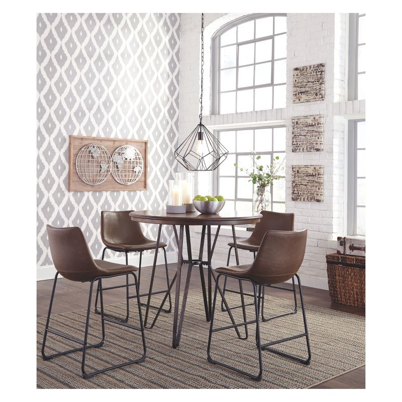 Centiar Upholstered Counter Height Barstool Brown/Black - Signature Design by Ashley