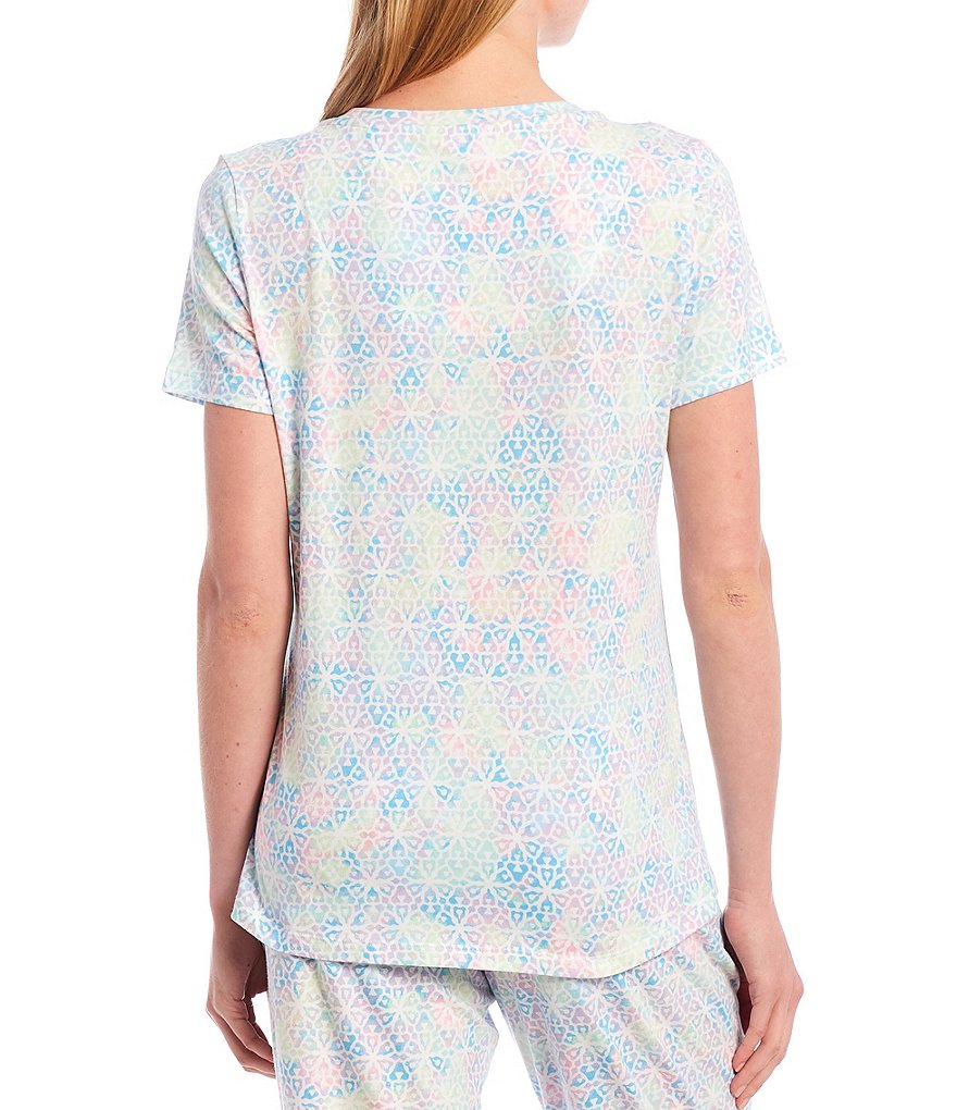 Sleep Sense Wallpaper Print Short Sleeve Jersey Knit Coordinating Sleep Tee