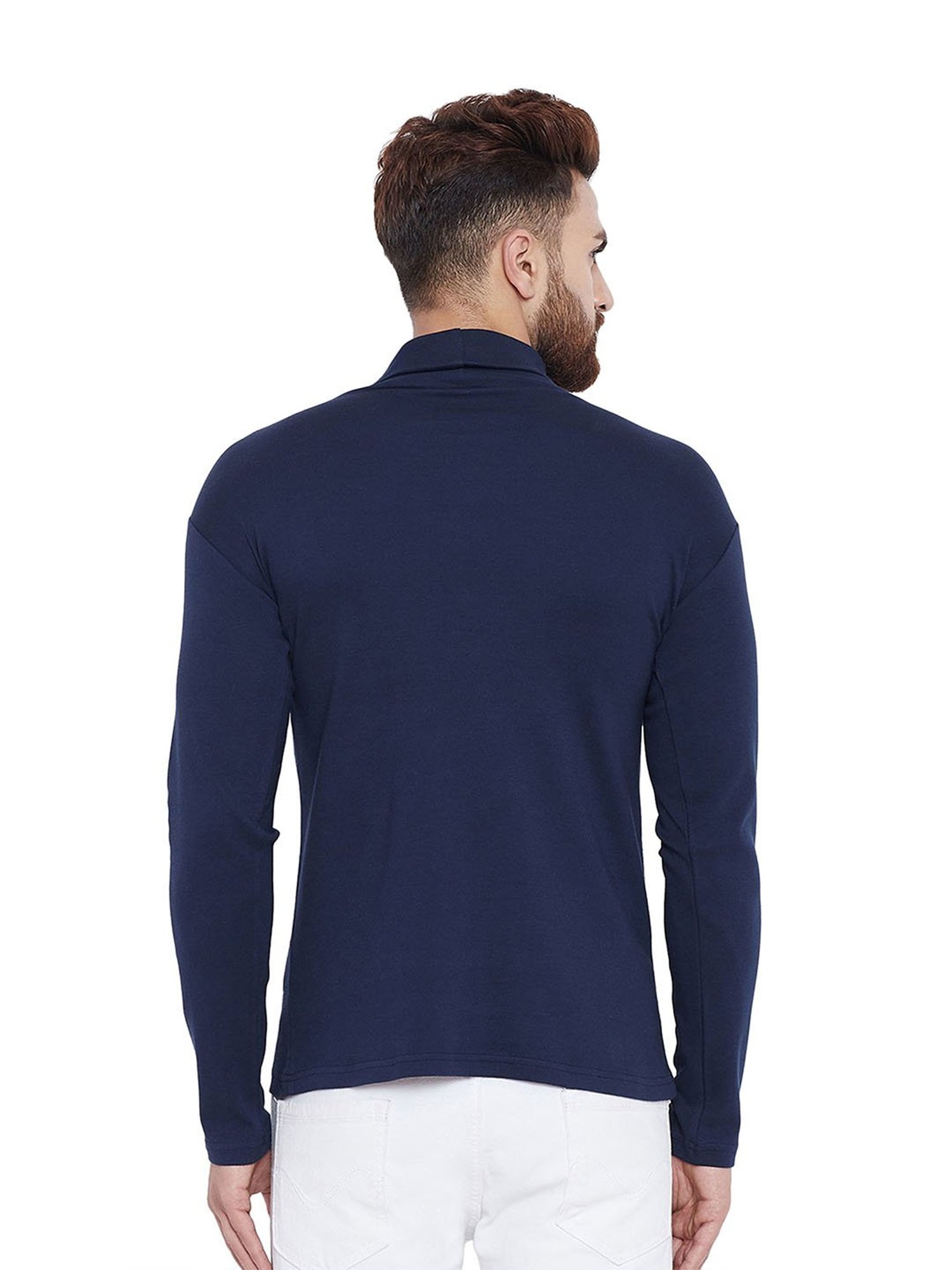 Hypernation Dark Blue High Neck T-Shirt