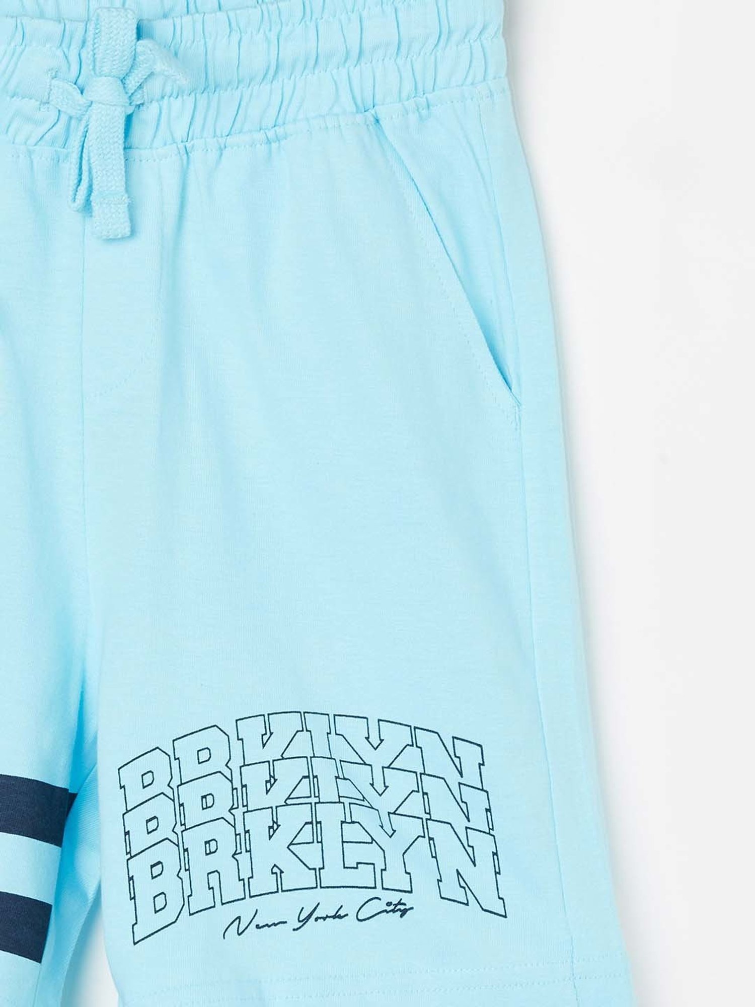 Fame Forever by Lifestyle Boys Sky Blue Cotton Printed Shorts