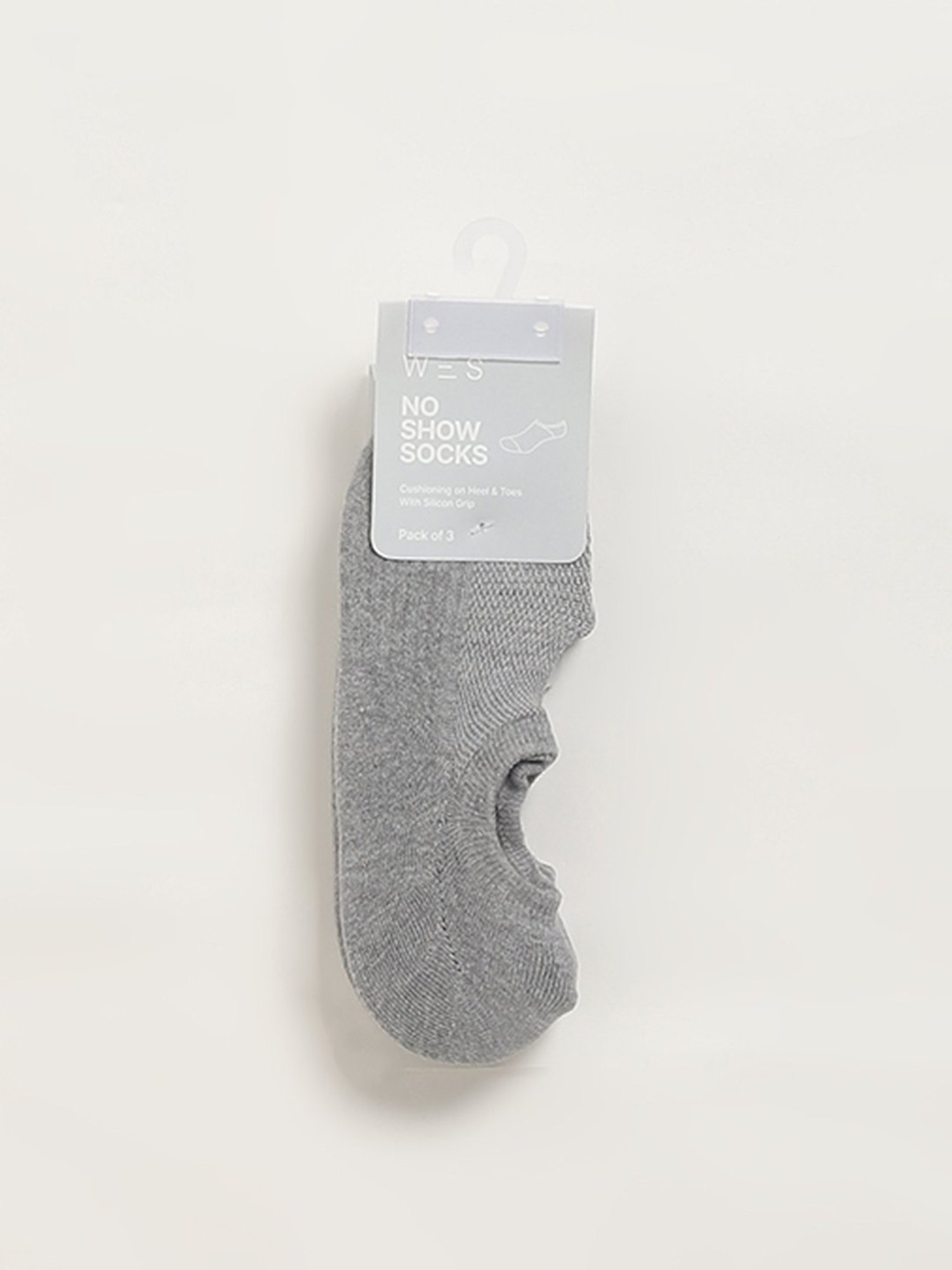 WES Lounge by Westside Grey No-Show Socks - Pack of 3
