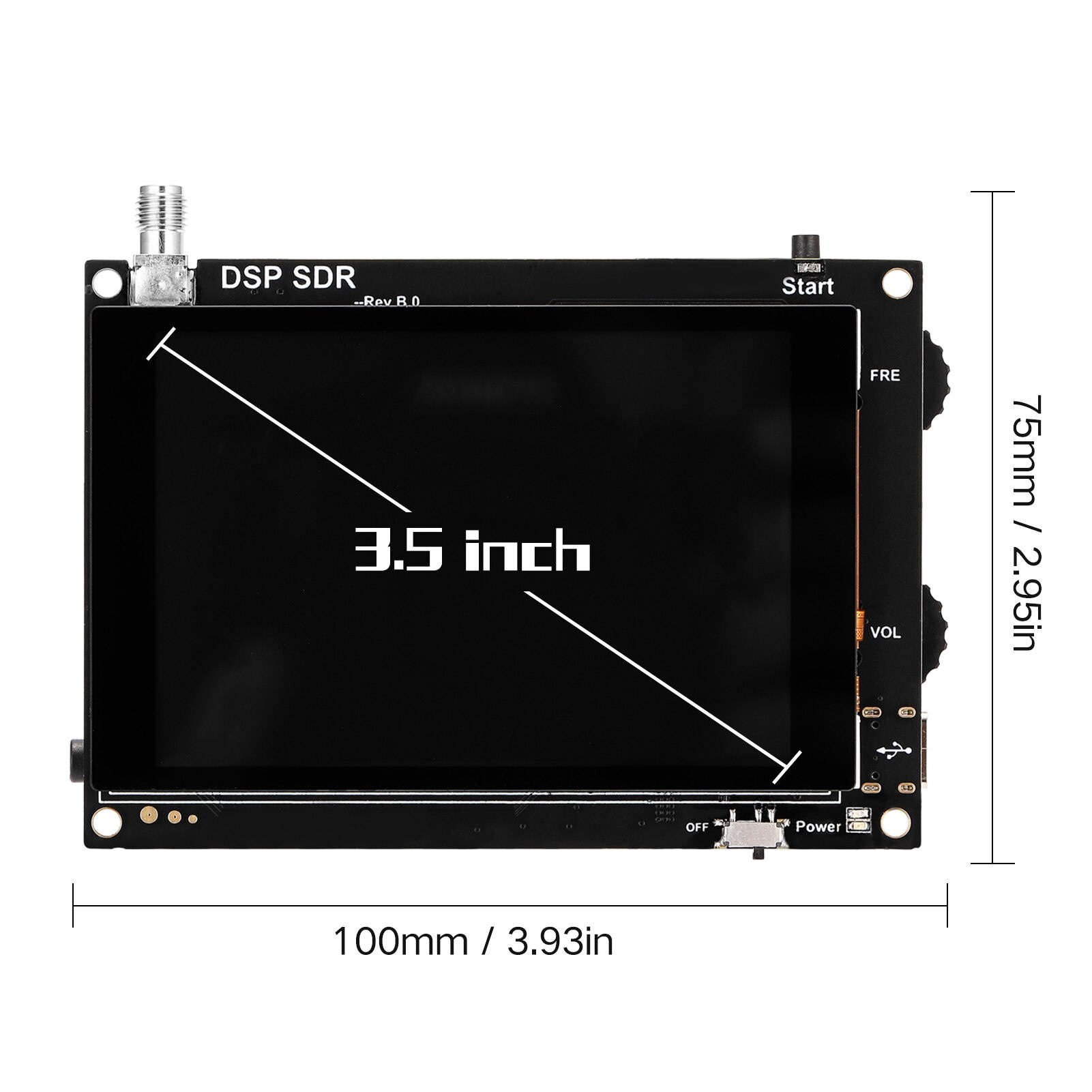 DSP SDR HAM Wireless Receiver Accessory Touchable IPS Display Screen+Main Hardware Fourply Circuit Board Impedance Matching