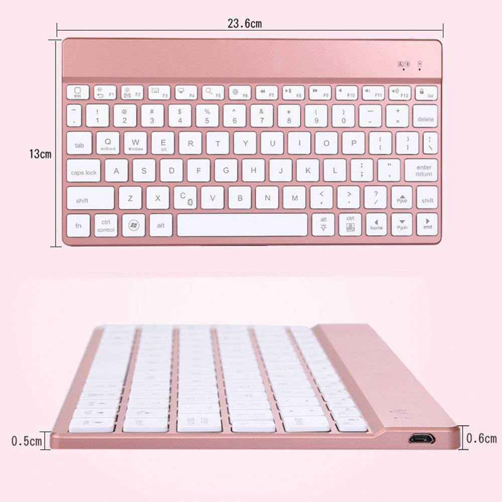 iPad Pro 10.5 Keyboard Case,7 Colors Backlit with Built-in Apple Pencil Holder Slim Folio Shell Protective Stand leather Cover Removable Wireless Bluetooth Keyboard for Apple iPad Pro 10.5 (Rose Gold)