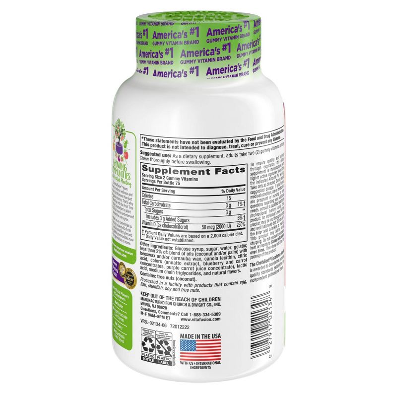 Vitafusion Vitamin D3 Gummies - Peach, Blackberry & Strawberry - 150ct