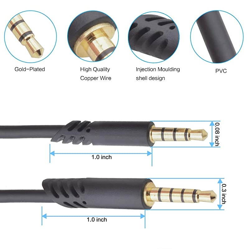 A&B Modes Replacement Astro A10 Cord Inline Mute Astro A40 Cord Aux Cable with Volume Control and Mic Compatible with Astro A10 A40 A30 A50 Headsets to Xbox One PS4 PC Gaming Mobile MixAmp