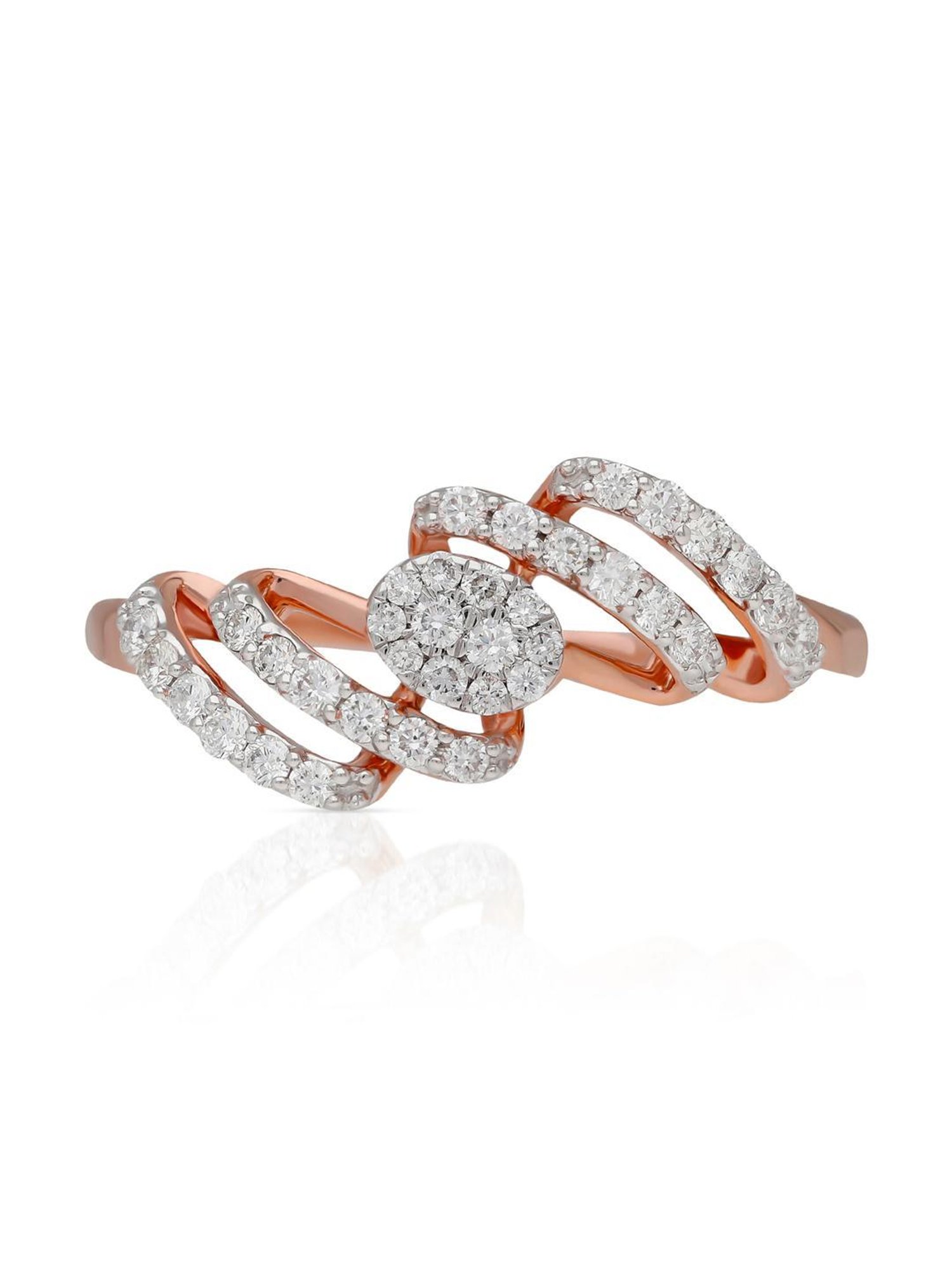 Mia By Tanishq Nature's Finest 14k Yellow Zigzag Treasures Gold Diamond Ring