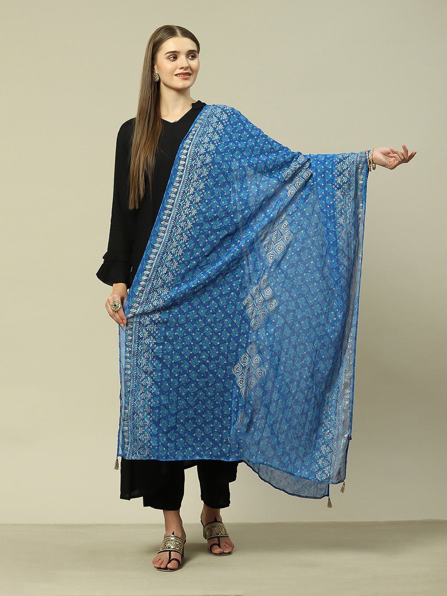 Stylum Multicolor Block Print Dupatta