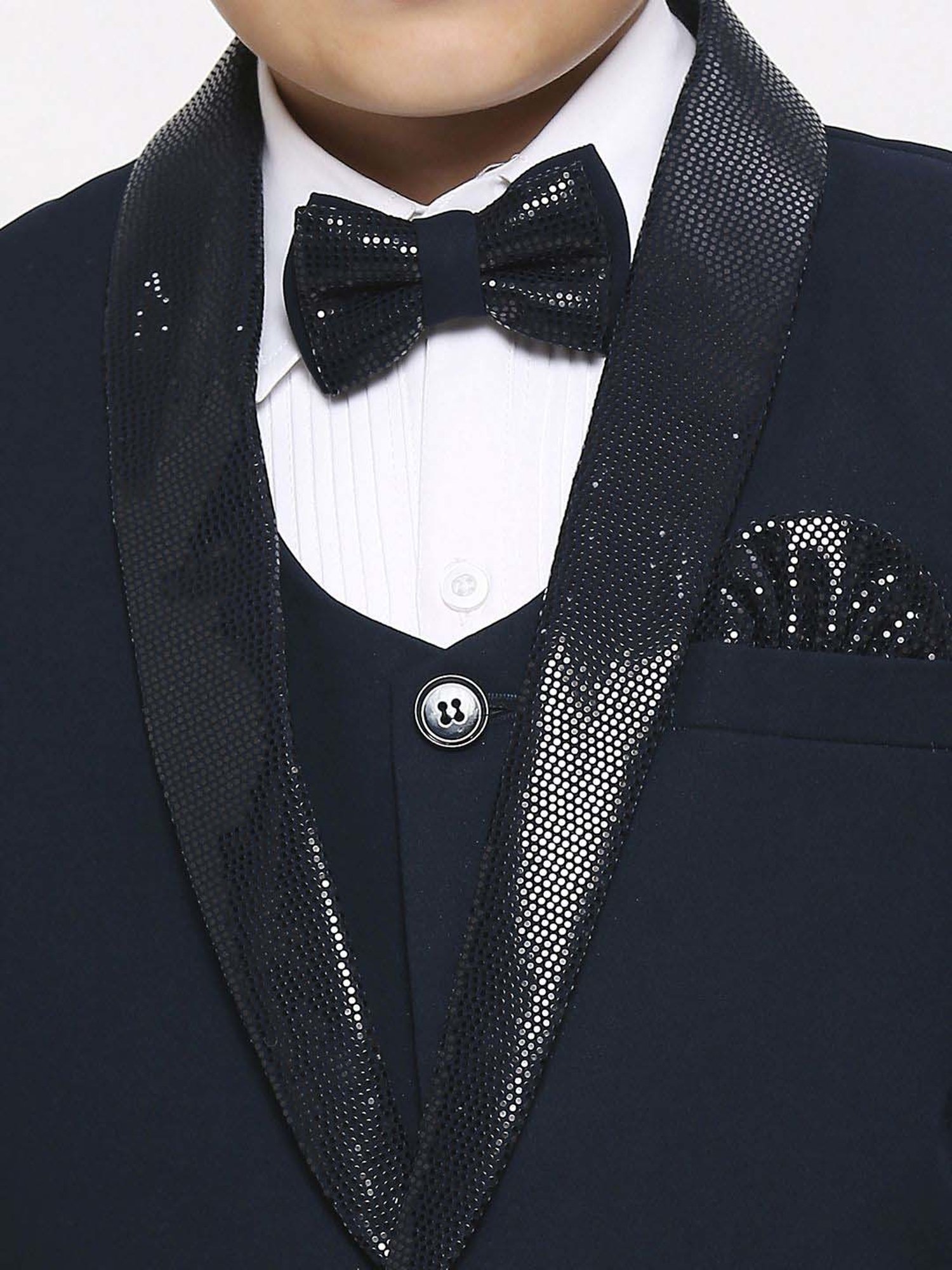 Kids Island Boys Green & White Solid Full Sleeves Suit Set