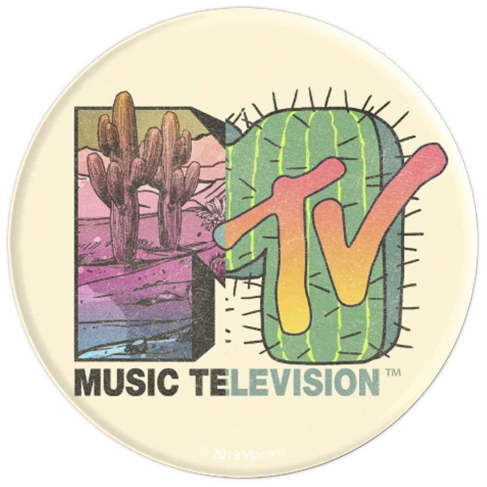 MTV Music Television Cactus Desert Split Logo PopSockets Grip and Stand for Phones and Tablets