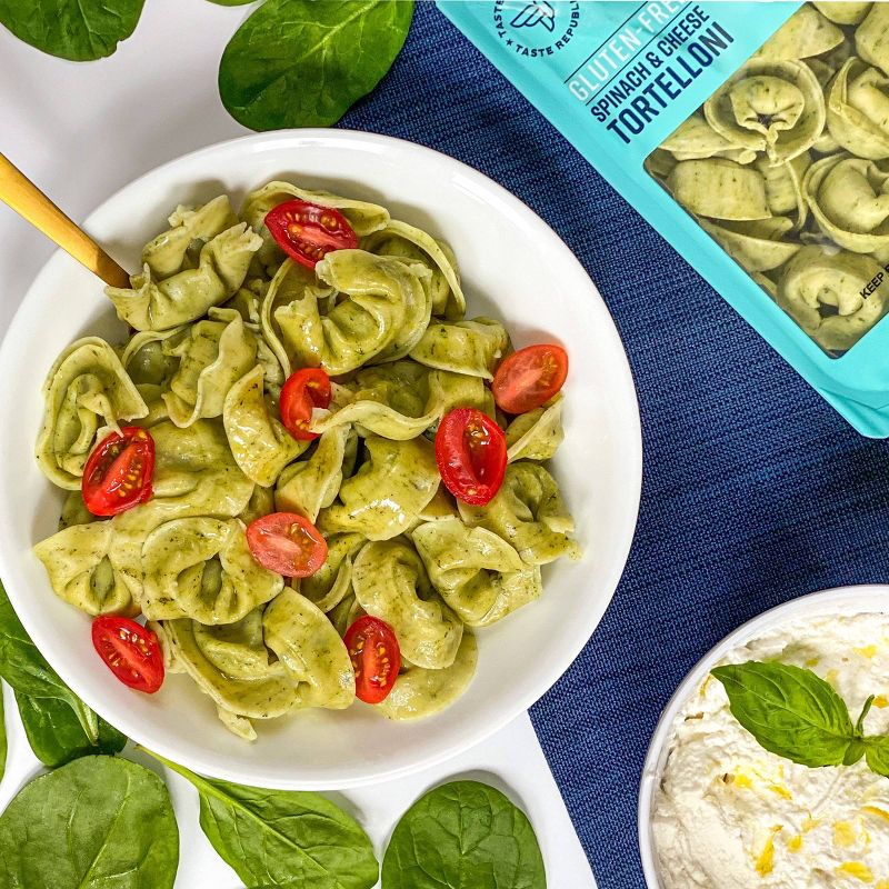 Gluten-Free Four Cheese Tortellioni Spinach , Fresh Pasta Cooks in Just 4 Minutes by Taste Republic, Frozen, 9oz (6 pack)