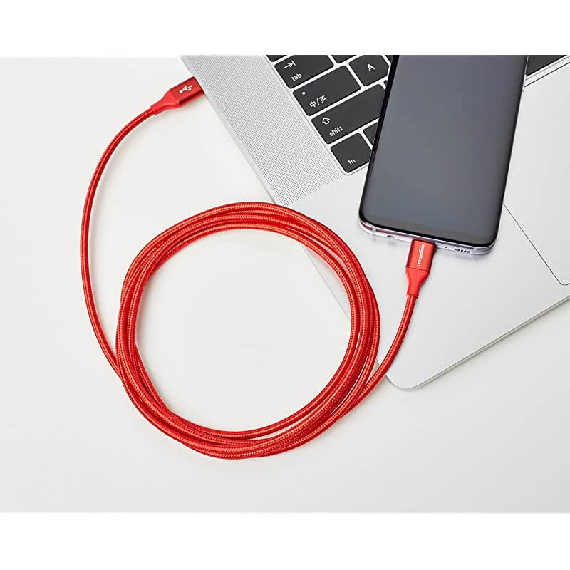 Double Braided Nylon USBC to USBC 20 Fast Charging Cable 3A 6Foot Red