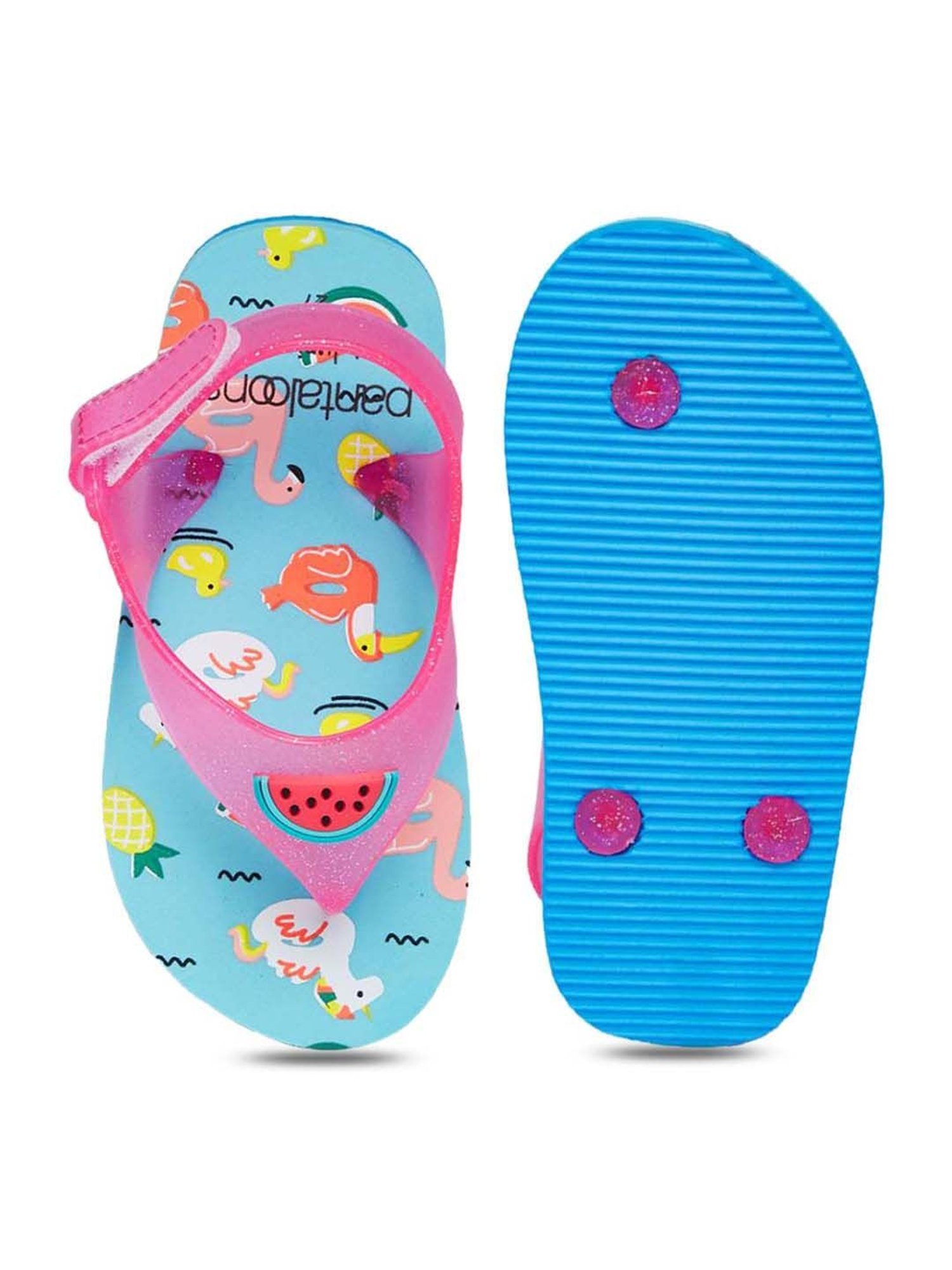 Pantaloons Junior Pink & Blue Flip Flops