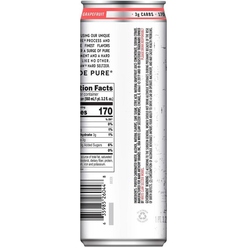 White Claw Ruby Grapefruit Hard Seltzer - 19.2 fl oz Can