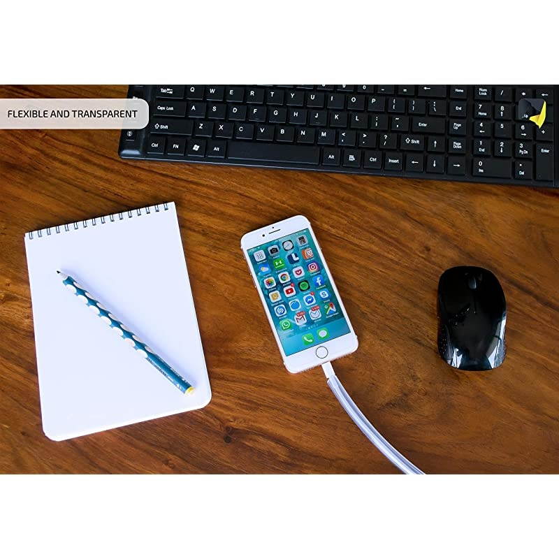 Wire Protector Flexible Cable Sleeve OdorFree Cat amp Dog Chew Proof Electrical Power amp Charger Cord Cover for Lighting Ethernet RCA amp HDMI Cables | 2mm Thick Overfloor Universal Protection