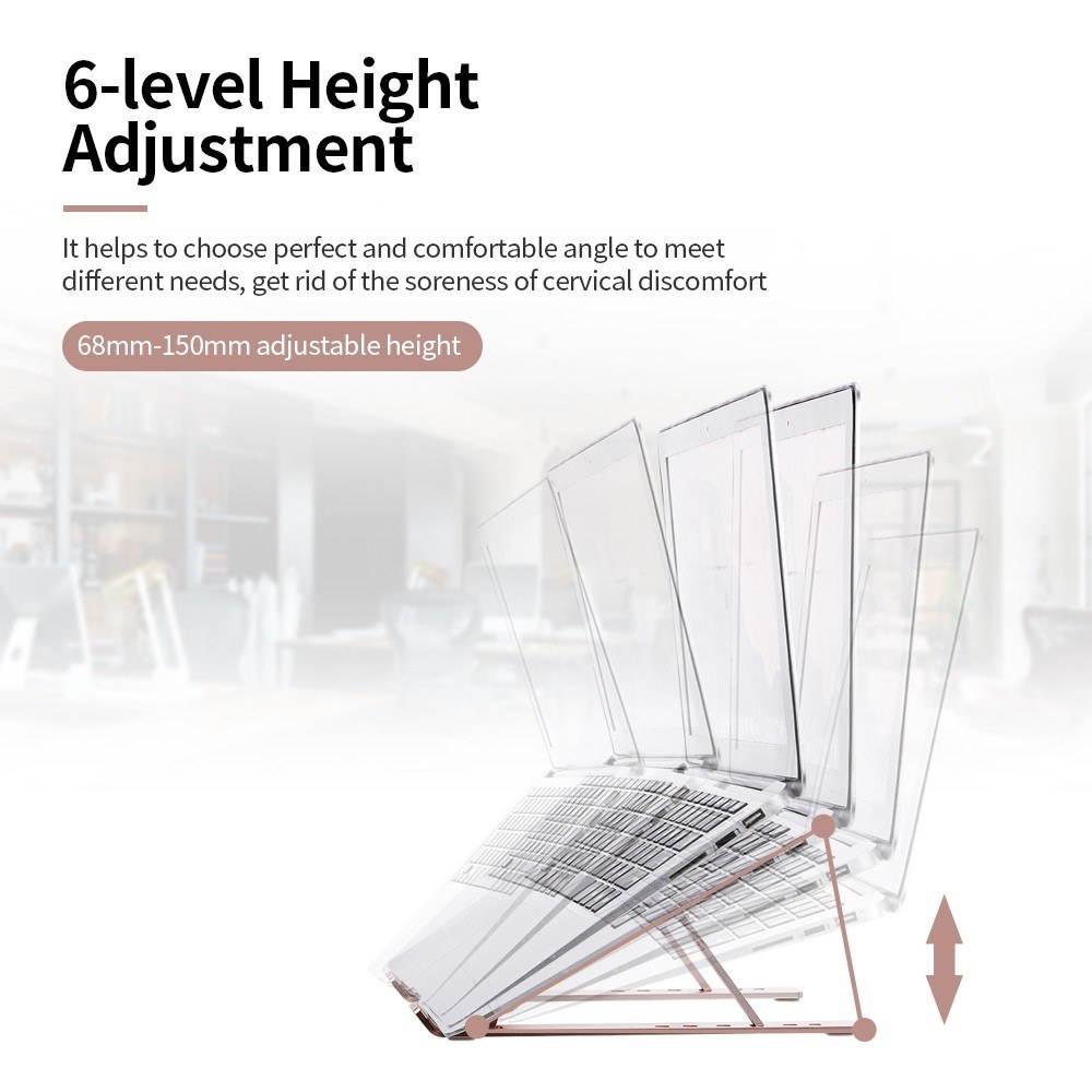 Laptop Stand Portable Aluminum Alloy Laptop Stand Foldable Non-slip Notebook Holder Black