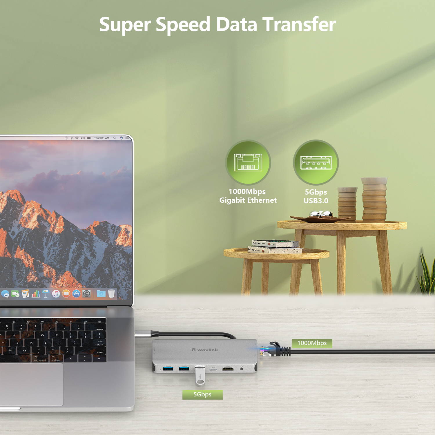 Wavlink USB C Hub, PD 7-in-1 Type C Adapter Mini Docking Station Aluminum with 4K 30Hz HDMI, 2K 60Hz VGA, 2 USB 3.0, SD/TF Card Reader, 87W Laptop Power Delivery for Windows Mac and More, Plug & Play