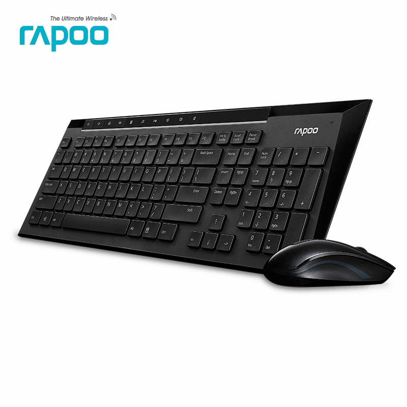 Original Rapoo X336 Mouse&keyboard Multimedia Wireless Keyboard and Mouse Combo for TV Laptops Desktops PC - 8200P Black
