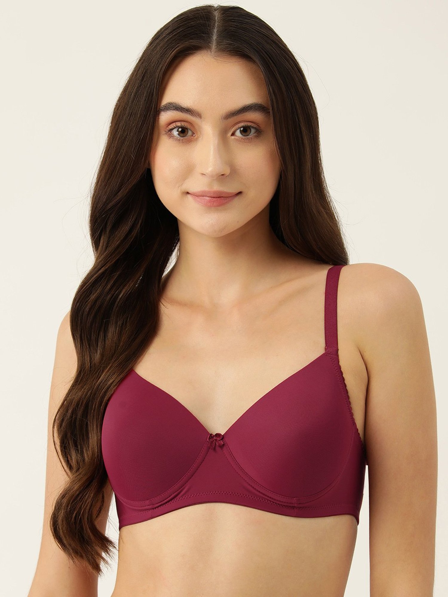 Leading Lady Maroon Full Coverage Padded T-Shirt Bra