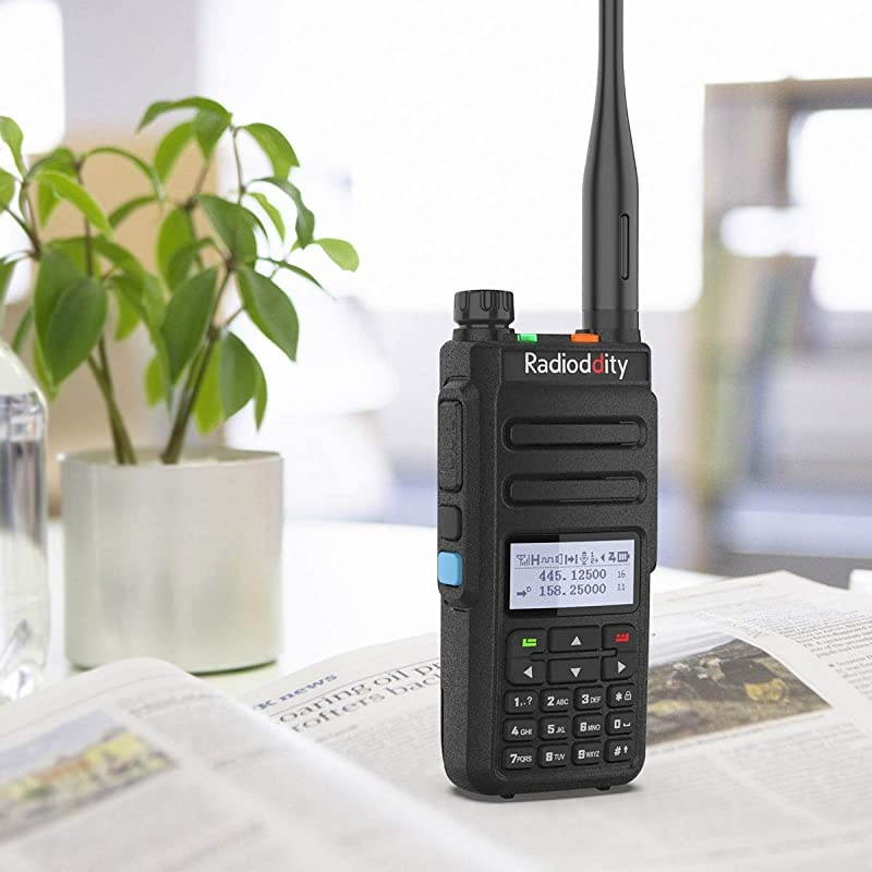 GD77 DMR DigitalAnalog Two Way Radio VHF UHF Dual Time Slot Work with Hotspot Amateur Ham Radio wFree Programming Cable High Gain Antenna and Charger
