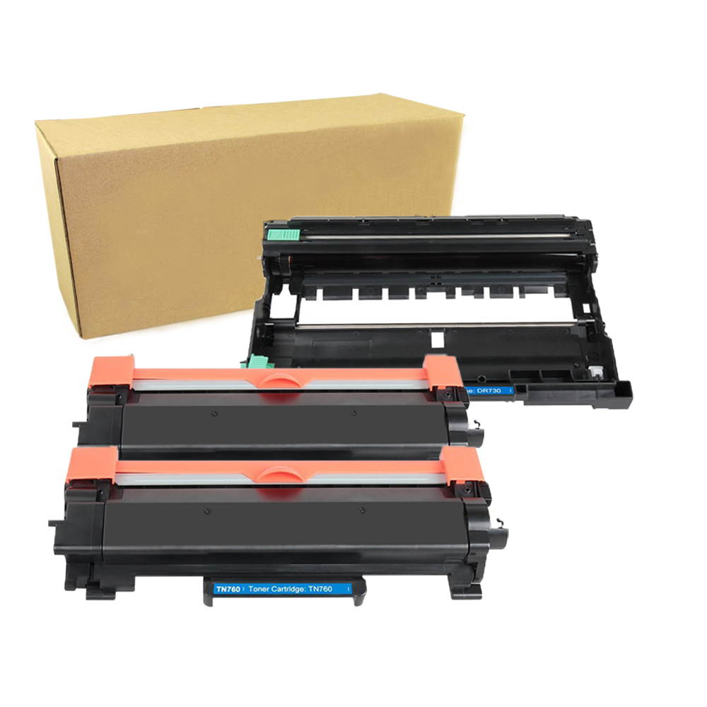 1PK DR730 Drum + 2PK TN760 Toner With Chip for Brother HL-L2350DW HL-L2390DW HL-L2395DW HL-L2370DW DCP-L2550DW MFC-L2710DW MFC-L2730DW MFC-L2750DW HL-L2370DWXL Printer
