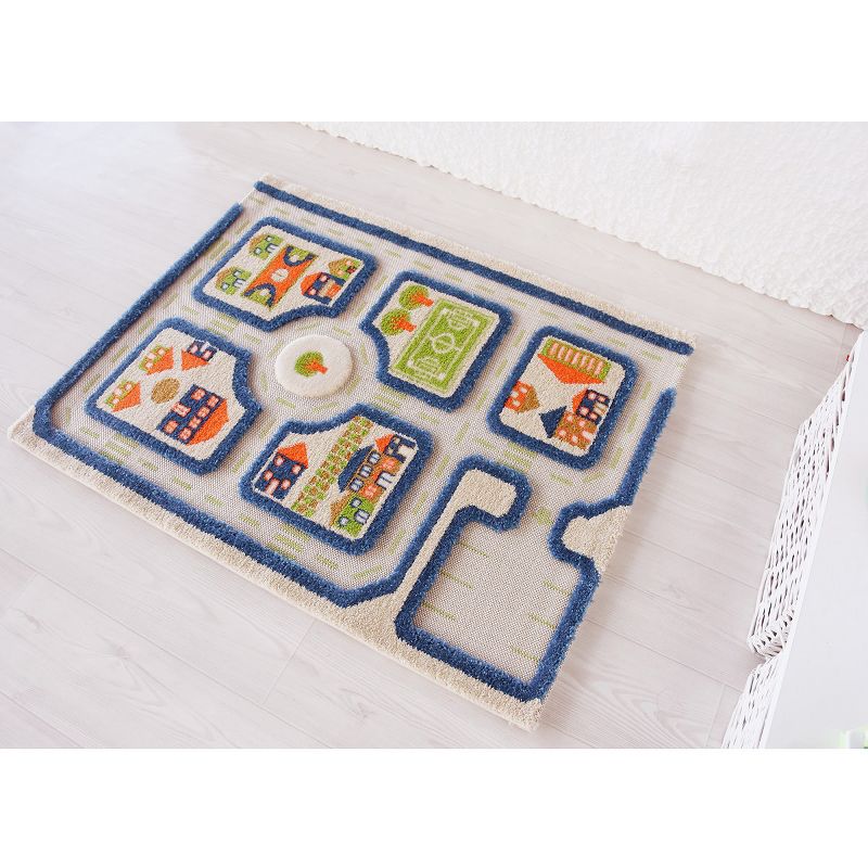 2'5"x3'8" Rectangle Tufted and Hooked Car Accent Rug Blue - IVI