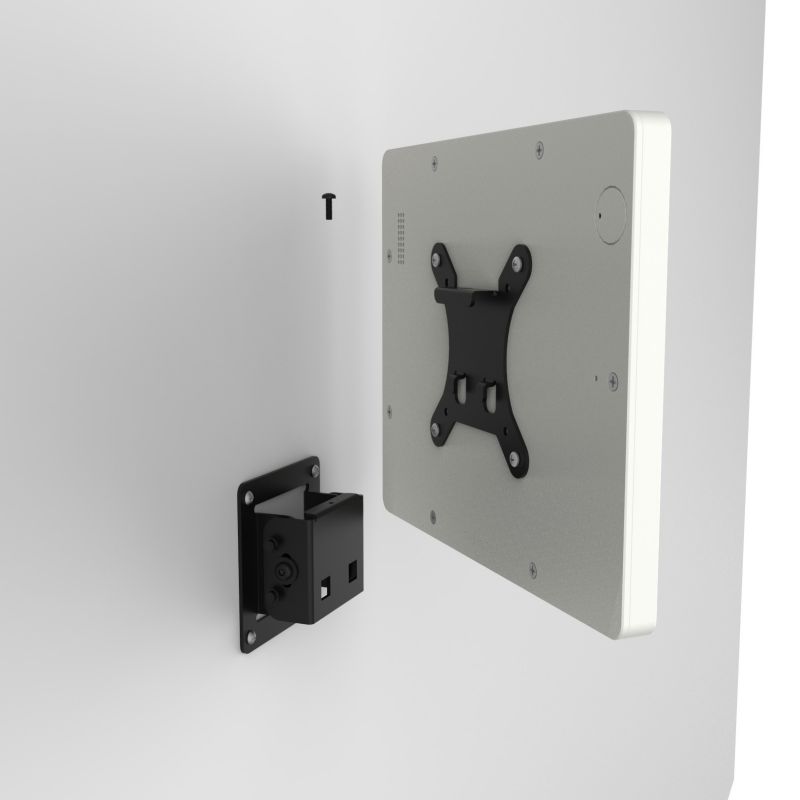 VidaMount White Home Button Covered Enclosure and Tilting VESA Slim Wall Mount [Bundle] compatible with iPad 2/3/4