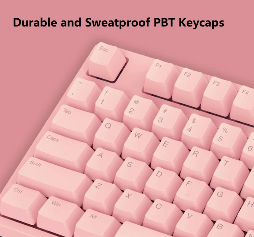 iKBC Typeman W200  2.4Ghz Wireless 87 keys PBT Keycaps Mechanical Gaming Keybaord-Cherry MX Blue( Black)