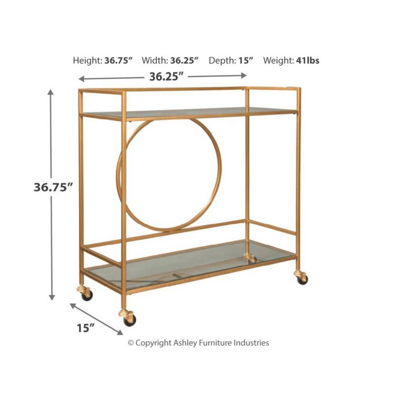 Flash Furniture Castleberry Rustic Wood Grain and Iron Kitchen Serving and Bar Cart