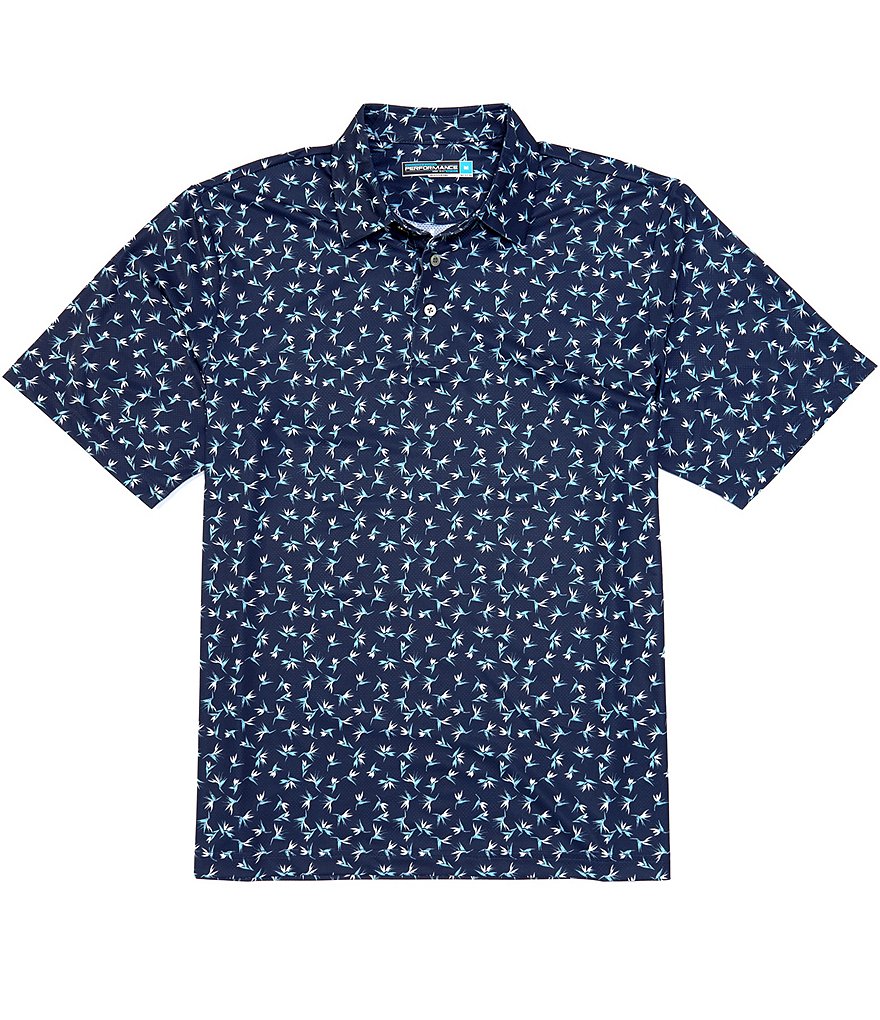 Roundtree & Yorke Performance Big & Tall Short-Sleeve Bird of Paradise Printed Polo