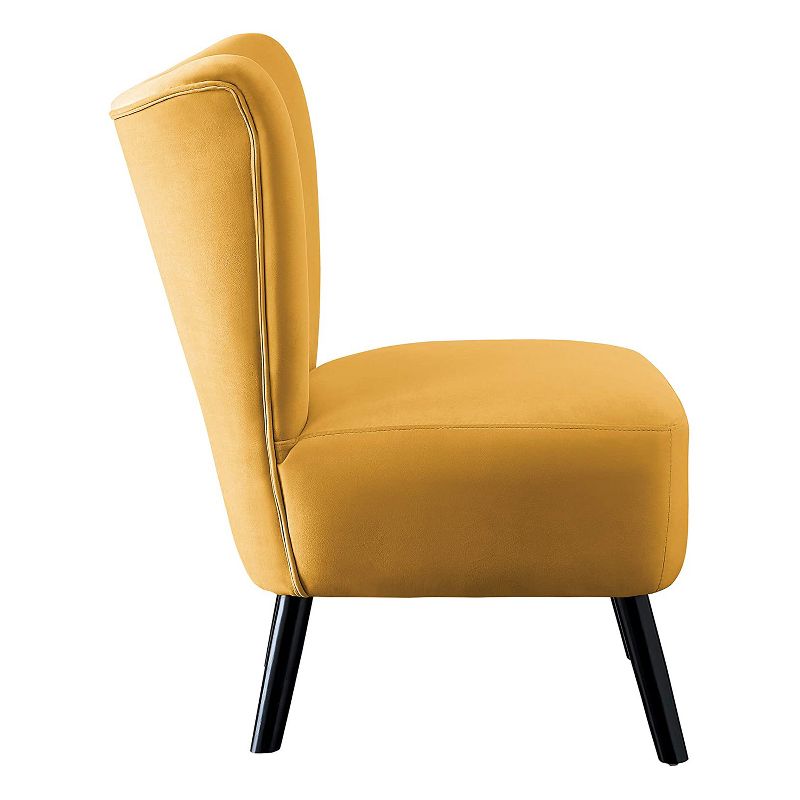 Homelegance Imani Mid Century Modern Velvet Accent Upholstered Living Room Bedroom Lounge Chair, Yellow