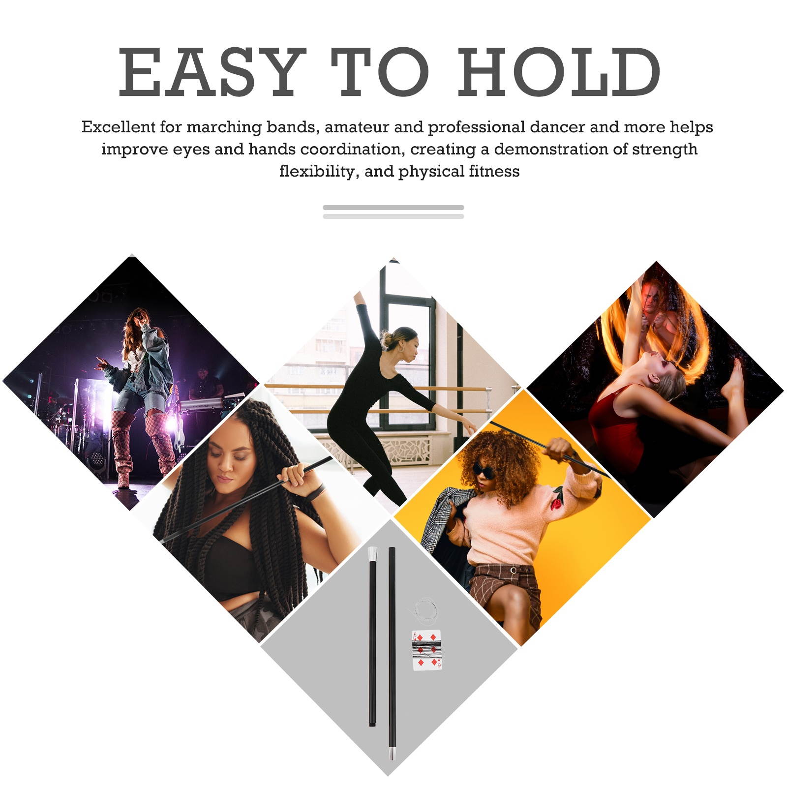 1pc Practical Two-section Arts Entertainment Tool Dancing Stick Stage Tricks Wand