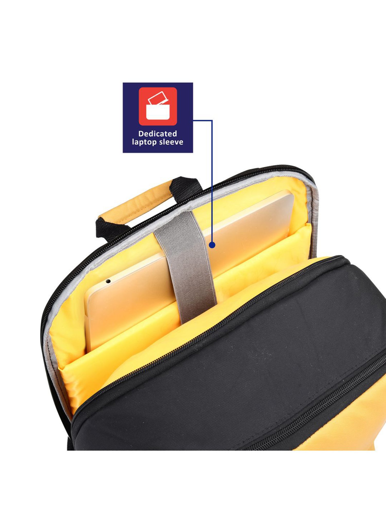 Lavie Sport Chairman Yellow Polyester Solid Laptop Backpack - 24 Ltrs